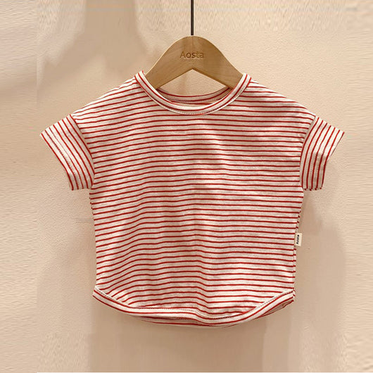 Playera de Rayas para Bebé - Manga Corta Unisex Verano - Image 4