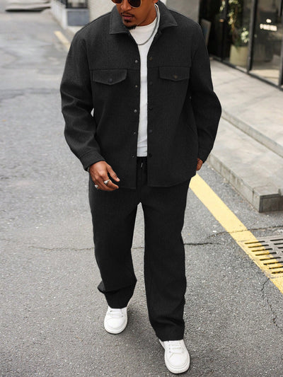 Conjunto Otoñal de Chaqueta y Pantalón Cargo para Hombre - Image 4