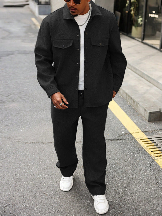 Conjunto Otoñal de Chaqueta y Pantalón Cargo para Hombre - Image 4