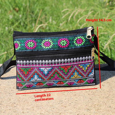 Bolsa Bandolera Doble Compartimento con Bordado Artesanal - Image 20