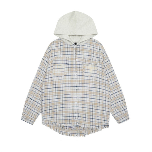 Camisa a Cuadros con Capucha Versátil para Hombre - Image 2