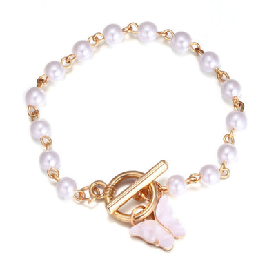 Pulsera de Perla con Dije Mariposa Hada - Elegancia Femenina - Image 4