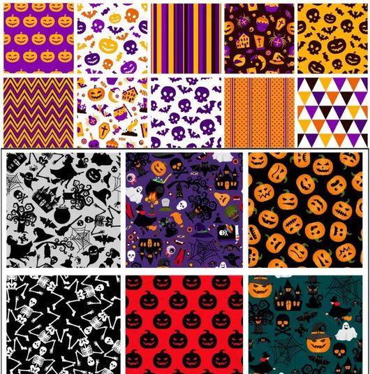 Tela Decorativa Calavera Calabaza Fantasma para Patchwork DIY - Tejido Impreso Digital - Image 14