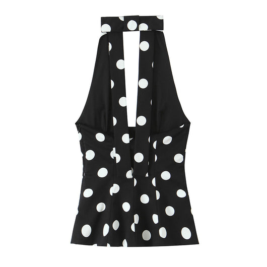 Blusa Elegante con Lunares y Escote Halter - Image 7