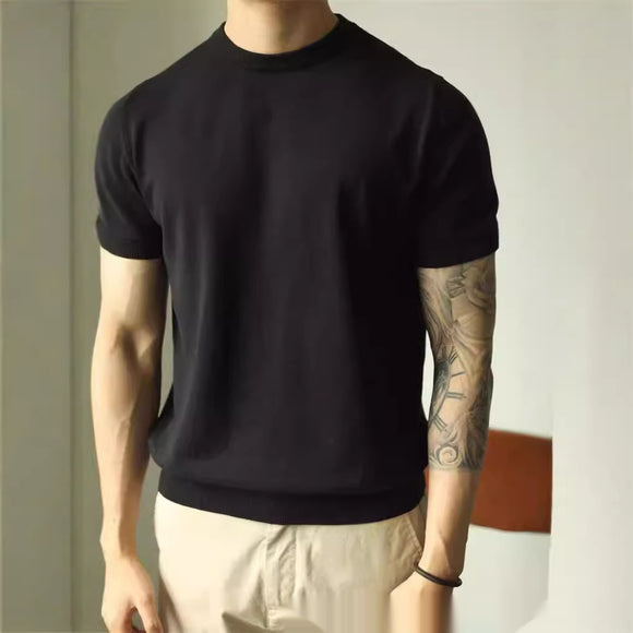 Polera Cuello Alto Slim Fit Manga Corta Efecto Fresco