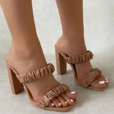 Sandalias de Tacón Cuadrado con Punta Abierta - Chanclas de Playa y Exterior - Image 3