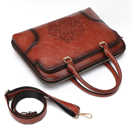 Bolso Tote Ejecutivo con Textura Embossed Vintage - Image 14