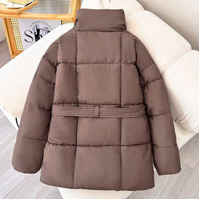 Abrigo a Cuadros con Cinturón - Chaqueta Gruesa Casual para Otoño e Invierno - Image 7