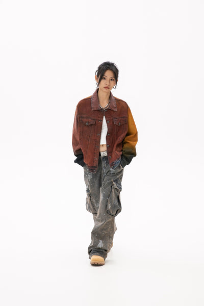 Chaqueta Denim Vintage Americana Oversize Lavado Relajado - Image 20