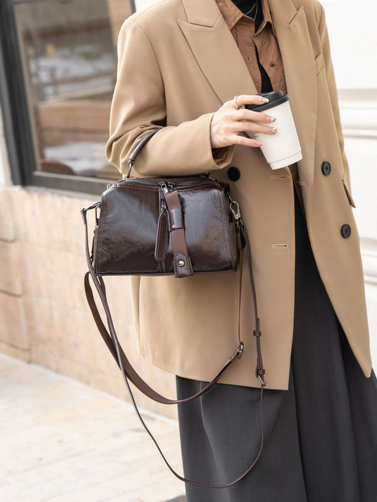 Bolso Bandolera de Cuero Curtido al Óleo para Mujer - Diseño Elegante y Sofisticado - Image 8