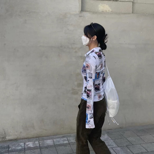 Blusa Estampada de Personalidad para Mujer - Ajustada y Manga Larga - Image 5