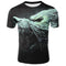 Camiseta Hombre Estampado Digital Lobo Moda Europea Americana