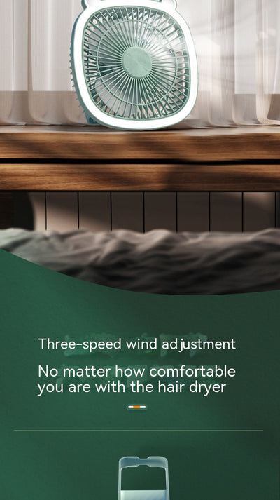 Ventilador Portátil Recargable con Luz Nocturna - Diseño Infantil para Escritorio y Cabecera - Image 4