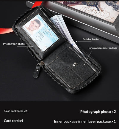 Billetera Vintage Bifold para Hombre - Estilo Europeo y Americano - Image 27