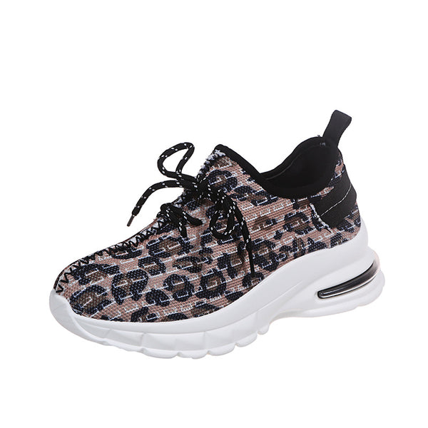 Zapatillas Plataforma Estampado Leopardo para Mujer - Sneakers Casuales Cómodos
