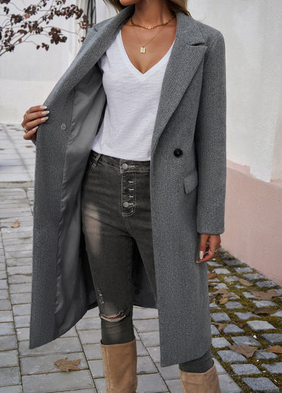 Abrigo Elegante con Cuello Solapa para Mujer Ejecutiva - Image 32