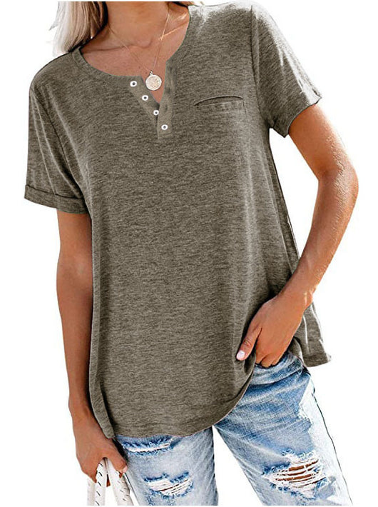 Camiseta Holgada de Cuello Redondo en Colores Sólidos - Image 10