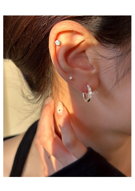 Aretes de Clip Geométricos con Circonita y Diamantes de Imitación para Mujer - Image 6