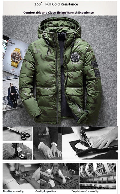 Chaqueta de Plumón Camuflada Impermeable Slim Fit para Hombre - Image 7