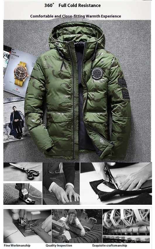 Chaqueta de Plumón Camuflada Impermeable Slim Fit para Hombre - Image 7