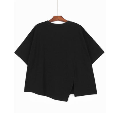 Playera Suelta con Estampado Gráfico y Abertura Lateral para Mujer - Image 8
