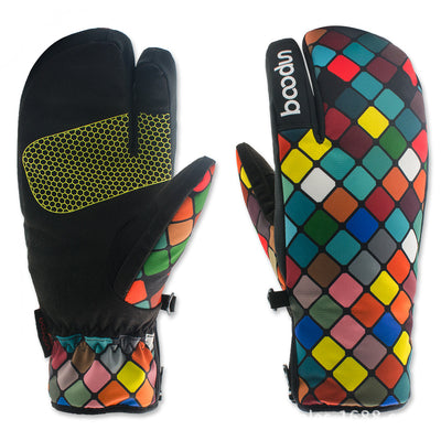 Guantes de Esquí Térmicos Tres Dedos - Abrigo Extremo para Deportes de Nieve - Image 8