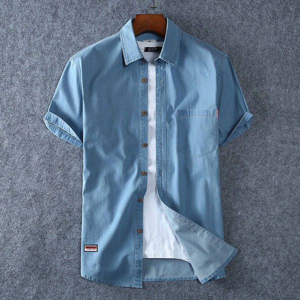 Camisa de Mezclilla Manga Corta para Hombre - Image 4