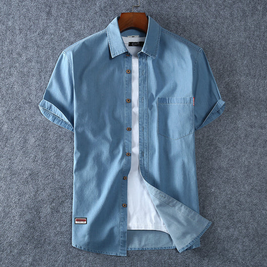 Camisa de Mezclilla Manga Corta para Hombre - Image 4