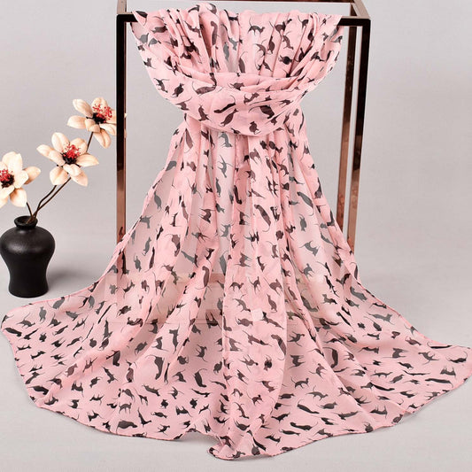 Pañuelo de Seda Estampado con Motivos Animales para Mujer