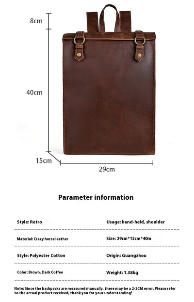 Mochila Vintage de Cuero Crazy Horse Grande para Hombre - Image 6