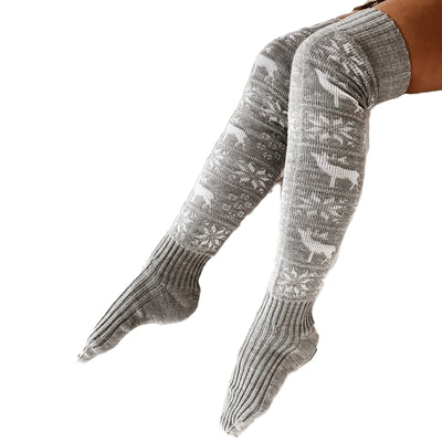 Calcetines Navideños Largos para Mujer - Tejido de Algodón y Lana con Diseño de Venado - Image 15