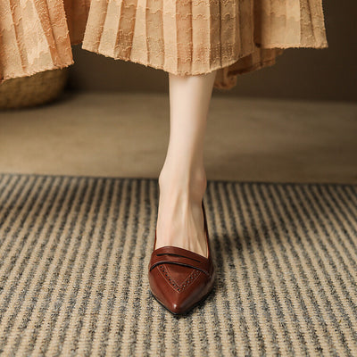 Zapatos de Tacón Medio con Punta Fina y Detalles Calados - Tallas Grandes - Image 32