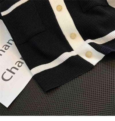 Chaleco de Punto Elegante con Contraste de Solapas - Image 12