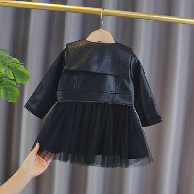 Chaqueta de Cuero Infantil con Panel de Moda - Image 14