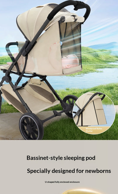 Cochecito de Bebé Reclinable Plegable con Suspensión de 4 Ruedas - Image 15
