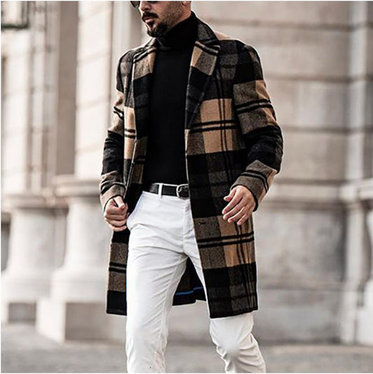 Abrigo de Paño a Cuadros para Hombre - Estilo Clásico y Moderno