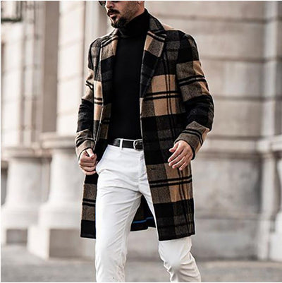 Abrigo de Paño a Cuadros para Hombre - Estilo Clásico y Moderno