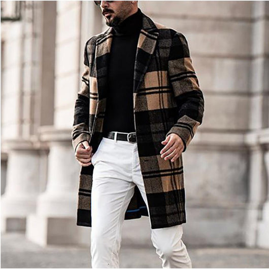 Abrigo de Paño a Cuadros para Hombre - Estilo Clásico y Moderno