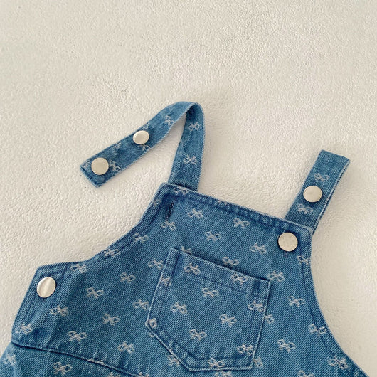 Enterizo para Bebé con Tirantes de Denim y Moño Jacquard - Image 33