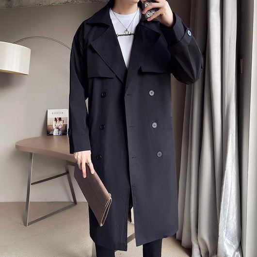 Abrigo Trench Coat Doble Botonadura Beige para Hombre - Image 4