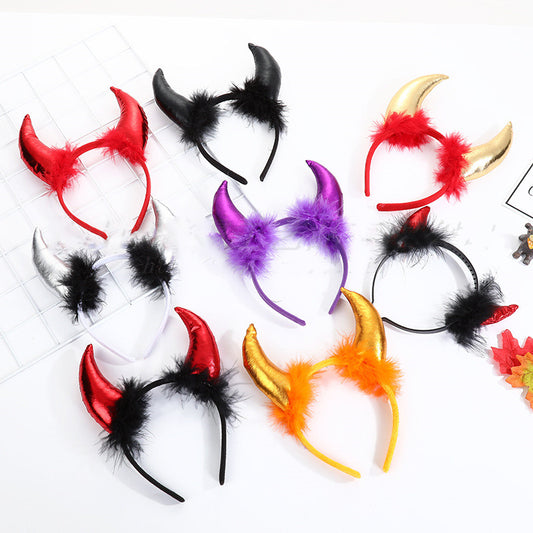 Diadema de Cuernos de Demonio para Decoración y Actuación de Halloween