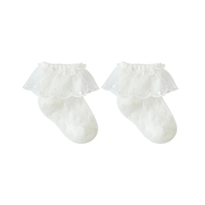 Calcetines de Malla para Bebé con Encaje - Algodón Peinado Premium - Image 3