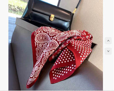 Pañuelo de Seda Estampado Paisley Negro - Cinturón Decorativo y Banda para Cabello - Image 21