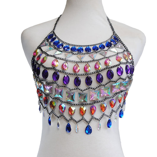 Bikini Body Chain Halter Hueco Estilo Discoteca para Mujer - Image 7