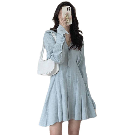 Vestido Camisero Primavera con Cintura Ajustada y Mangas Acampanadas para Mujer - Image 5