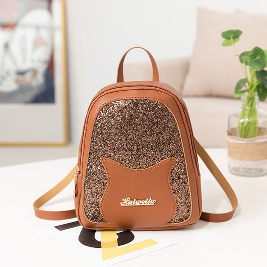 Mochila Mini Brillante para Mujer - Bolso Versátil con Lentejuelas y Monedero - Image 8