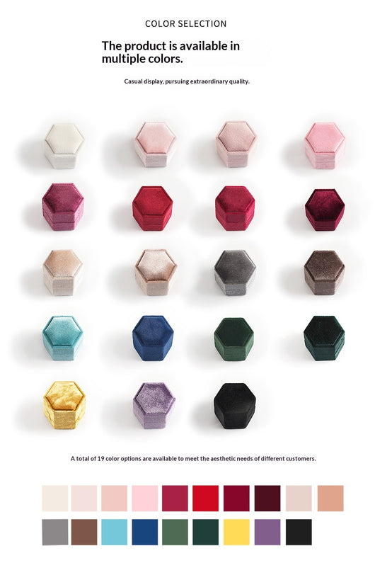Caja de Terciopelo Hexagonal para Joyas Premium - Image 19
