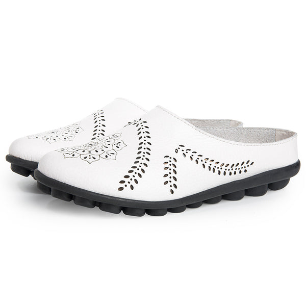 Zapatos de Cuero Casual para Mujer - Diseño Liso y Versátil