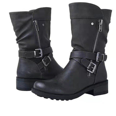 Botines Cortos Casuales con Cinturón y Tacón Bajo - Image 8