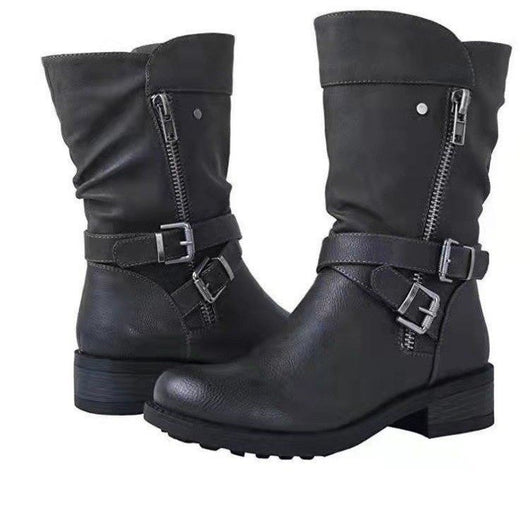 Botines Cortos Casuales con Cinturón y Tacón Bajo - Image 8